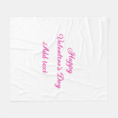 Couverture Polaire Joyeuse Saint-Valentin texte rose nom message (Devant (Horizontal))