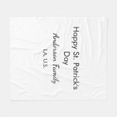 Couverture Polaire Joyeuse st. Patrick nom famille lieu simple g (Devant (Horizontal))
