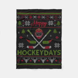 Couverture Polaire Joyeuses Journées de Hockey Cool Noël de Hockey qu