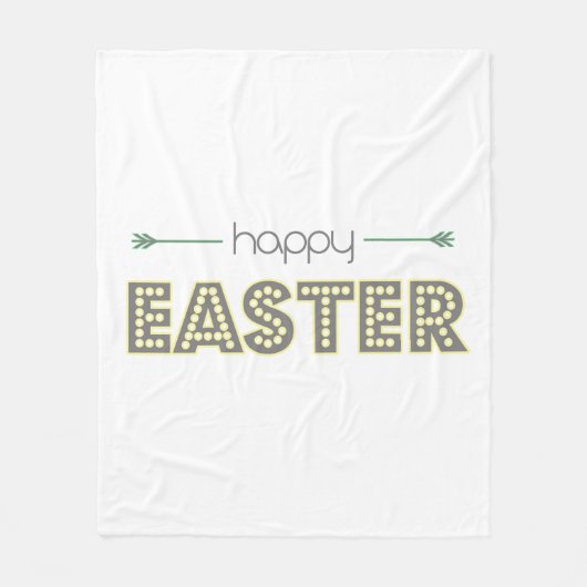 Couverture Polaire joyeuses pâques design moderne simple jaune menthe (Devant)