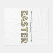 Couverture Polaire joyeuses pâques design moderne simple jaune menthe (Devant (Horizontal))