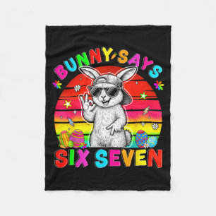 Couverture Polaire Joyeuses Pâques Lapin Mignon Dit Six Sept 6 7 Meme