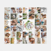 Couverture Polaire Joyeuses vacances aquarelle fleurie vacances famil (Devant (Horizontal))