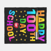 Couverture Polaire Joyeux 100e jour d'école pour enseignants et étudi (Devant (Horizontal))