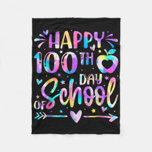Couverture Polaire Joyeux 100ème Jour De L'École Tie Dye Arc En Ciel