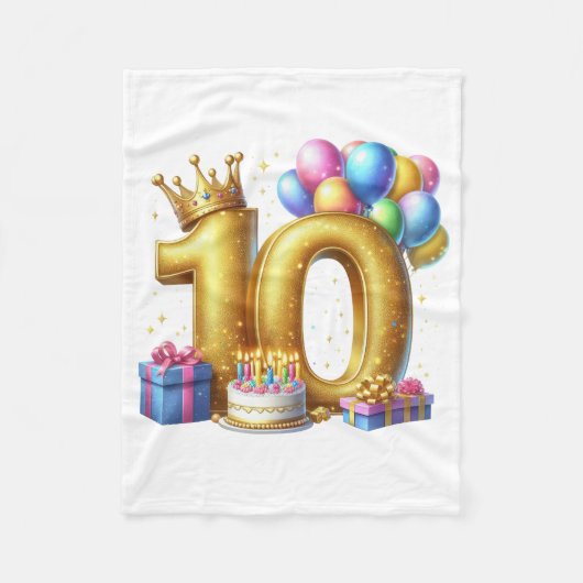 Couverture Polaire Joyeux 10e Anniversaire (Devant)