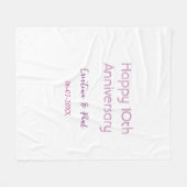 Couverture Polaire Joyeux 10ème anniversaire de mariage simple nom mi (Devant (Horizontal))