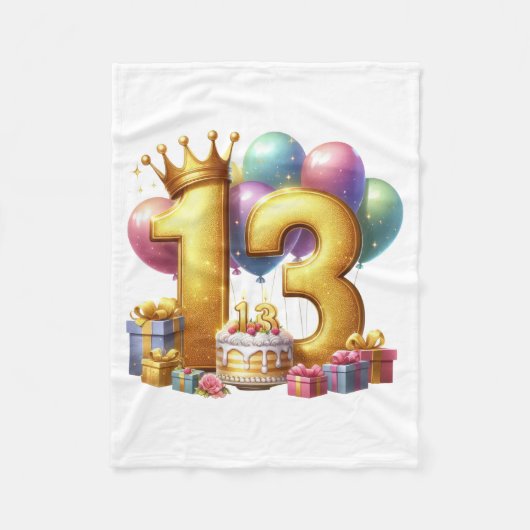 Couverture Polaire Joyeux 13e anniversaire (Devant)