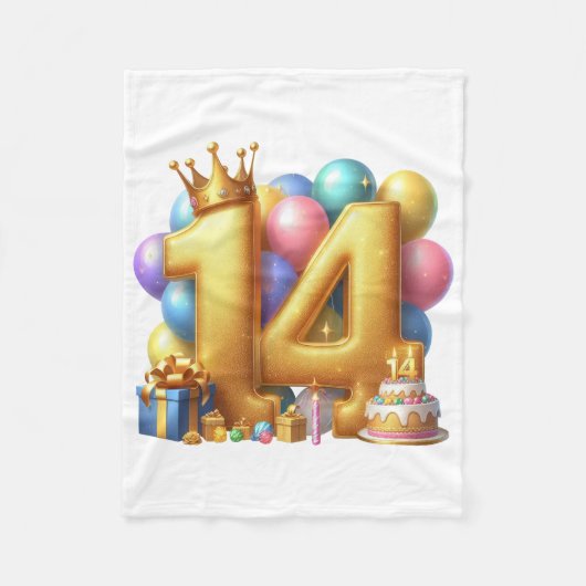 Couverture Polaire Joyeux 14ème anniversaire (Devant)