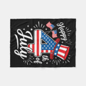 Couverture Polaire Joyeux 4 juillet (Devant (Horizontal))
