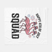Couverture Polaire Joyeux 4 juillet Flamingo Squad Vector Design_1 (Devant (Horizontal))