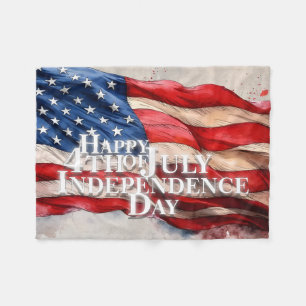 Couverture Polaire Joyeux 4 juillet - Jour de l'Indépendance