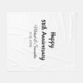 Couverture Polaire Joyeux 50e anniversaire ajouter nom du couple date (Devant (Horizontal))