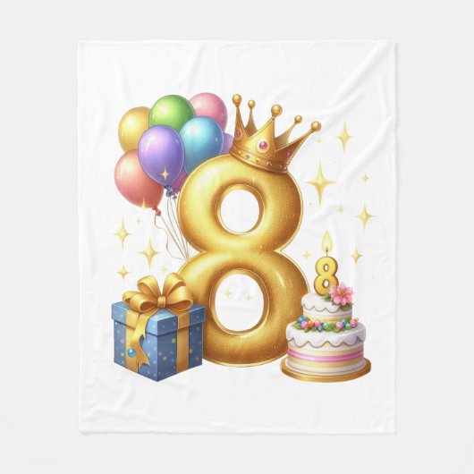 Couverture Polaire Joyeux 8e Anniversaire (Devant)