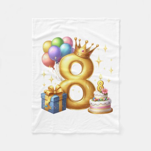 Couverture Polaire Joyeux 8e Anniversaire (Devant)