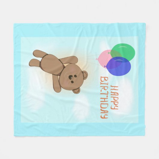 Couverture Polaire Joyeux anniversaire (Devant (Horizontal))