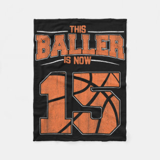 Couverture Polaire Joyeux anniversaire 15 ans Bysketbyll garçons Quin