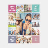 Couverture Polaire Joyeux anniversaire 21e photo Collage (Devant)