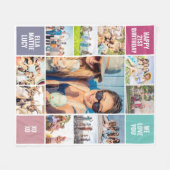 Couverture Polaire Joyeux anniversaire 21e photo Collage (Devant (Horizontal))