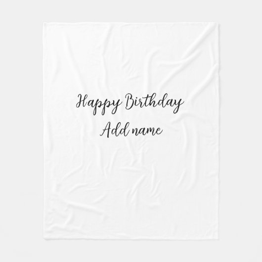 Couverture Polaire Joyeux anniversaire ajouter nom titre simple minim (Devant)