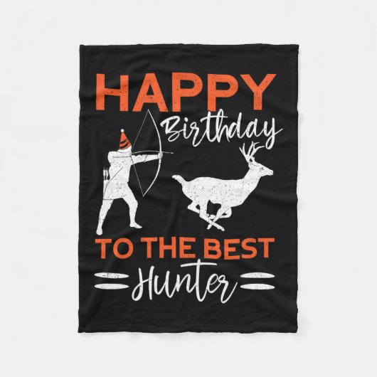 Couverture Polaire Joyeux Anniversaire Au Meilleur Chasseur Fun Deer (Devant)