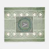 Couverture Polaire "Joyeux anniversaire de Mariage"Monogramme gris av (Devant (Horizontal))
