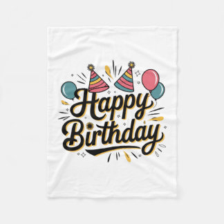 Couverture Polaire Joyeux Anniversaire Festif