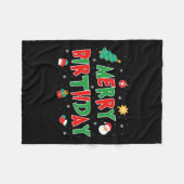 Couverture Polaire Joyeux anniversaire Joyeux Noël Joyeux anniversair (Devant (Horizontal))