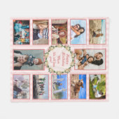Couverture Polaire Joyeux anniversaire Maman Rose Photo Collage (Devant (Horizontal))