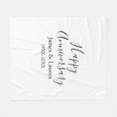 Couverture Polaire Joyeux anniversaire mariage nom date année simple  (Devant (Horizontal))