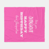 Couverture Polaire Joyeux Anniversaire MOM Chic Script Girly Élégant  (Devant (Horizontal))