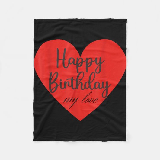 Couverture Polaire Joyeux anniversaire mon amour (Devant)