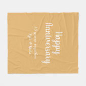 Couverture Polaire Joyeux anniversaire or blanc 10 ans nom date (Devant (Horizontal))