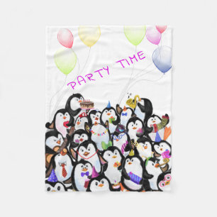 Couverture Polaire Joyeux Anniversaire Penguins Baby Fleece Blanket