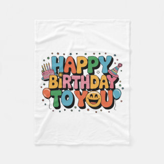 Couverture Polaire Joyeux Anniversaire Smiley