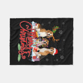 Couverture Polaire Joyeux Beagle de Noël Chien Père Noël Reindeer Lig (Devant (Horizontal))