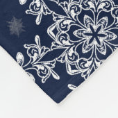 Couverture Polaire Joyeux bleu et flèches de neige brillantes Noël (Coin)