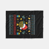 Couverture Polaire Joyeux Chrismukkah Funny Hanoukka Noël (Devant (Horizontal))