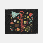 Couverture Polaire Joyeux Chrismukkah Joyeux Noël Hanoukka 1 (Devant (Horizontal))