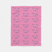 Couverture Polaire Joyeux cochon rose (Devant)