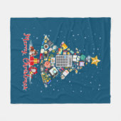 Couverture Polaire Joyeux comptable de Noël Père Noël Xmas Tree CPA A (Devant (Horizontal))