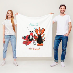 Couverture Polaire Joyeux couple d'écrevisses à la boule Décor de