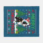 Couverture Polaire Joyeux éclairage de Noël laide Boston Terrier Chri (Devant (Horizontal))