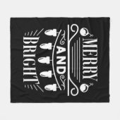 Couverture Polaire Joyeux et brillant ampoule lumière Noël de Noël (Devant (Horizontal))