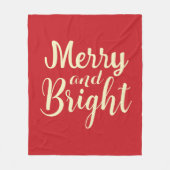 Couverture Polaire Joyeux et brillant script de Noël rouge (Devant)