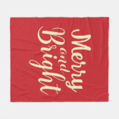 Couverture Polaire Joyeux et brillant script de Noël rouge (Devant (Horizontal))