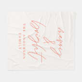 Couverture Polaire Joyeux et brillant texte de script rouge et blanc (Devant (Horizontal))