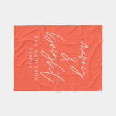 Couverture Polaire Joyeux et brillant texte de script rouge et blanc  (Devant (Horizontal))