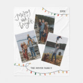 Couverture Polaire Joyeux et brillants feux de Noël Trois photos (Devant)