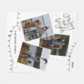 Couverture Polaire Joyeux et brillants feux de Noël Trois photos (Devant (Horizontal))